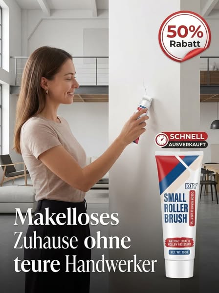 Wandausbesserungspaste mit kleiner Rolle