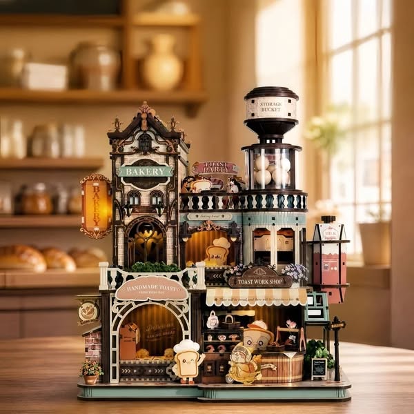Ugeargeek Retro European-style Bakery Miniature Assembly Model