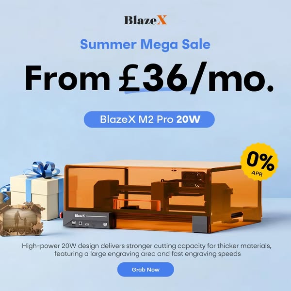 High-precision 20W laser engraver & cutter. Fast UK delivery!