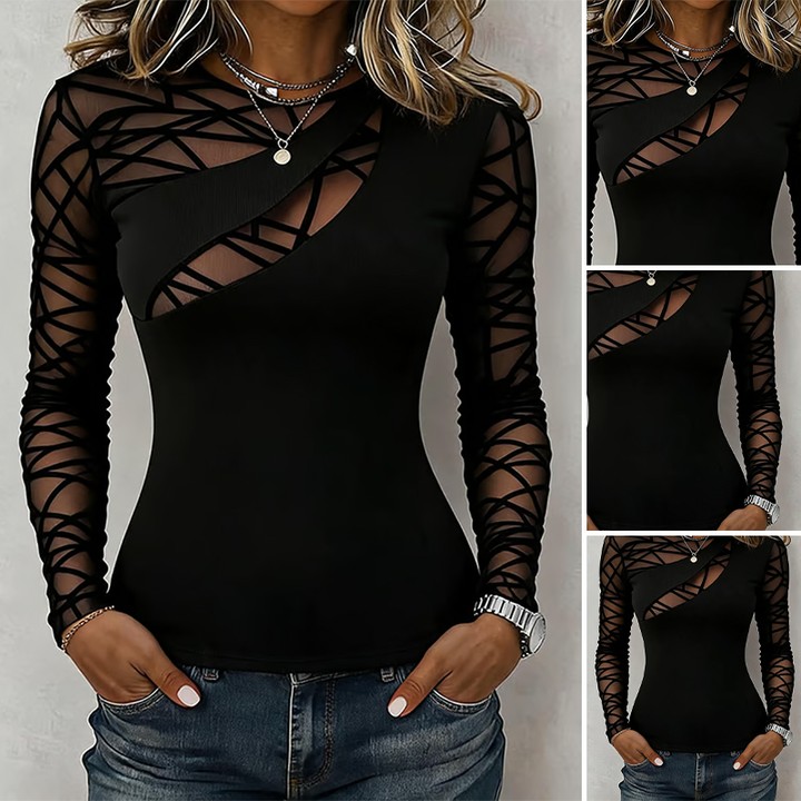 Crew Neck Cross Solid Top