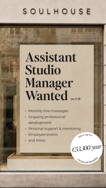 Now hiring: Assistant Studio Manager (m/f/d)