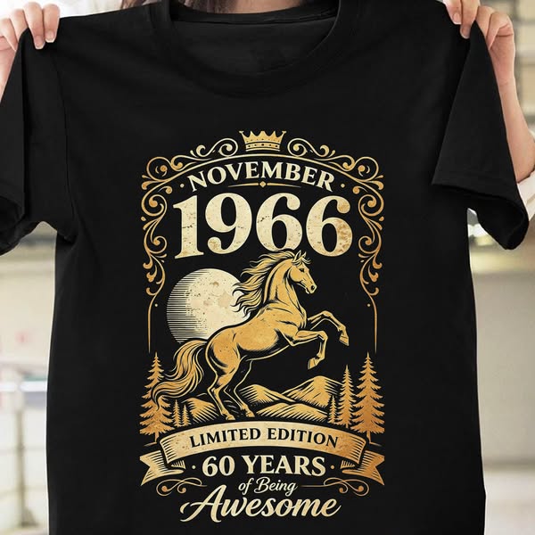 November 1966 60th Birthday Horse Shirt – Limited Edition Birthday Gift