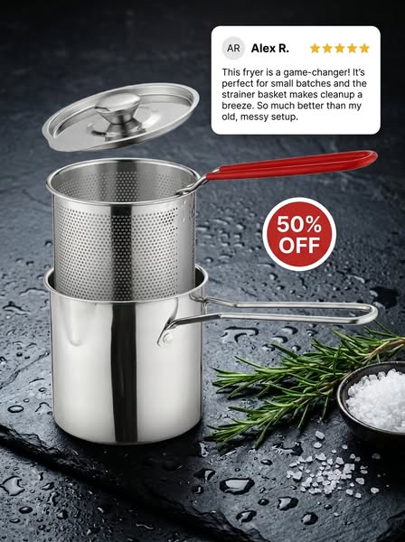 Multifunctional 304 Stainless Steel Fryer