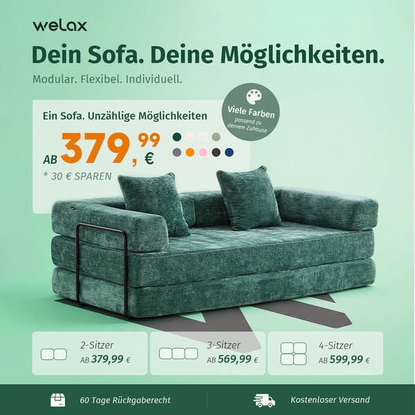 Atlas 2-Sitzer Komprimiertes Modulares Sofa