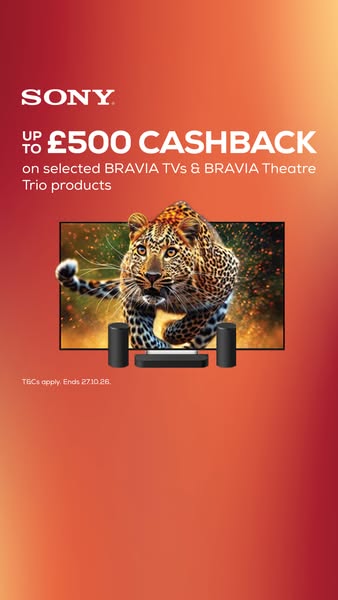 Sony TV Cashback, Ends 27 Oct