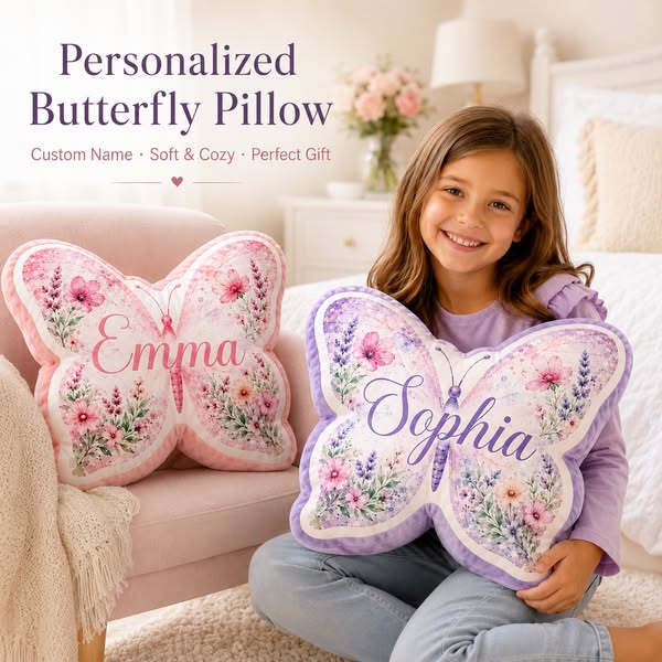 Personalized Butterfly Pillow — Made Just for Her