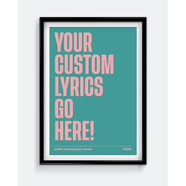 Personalised Lyrics Print #1