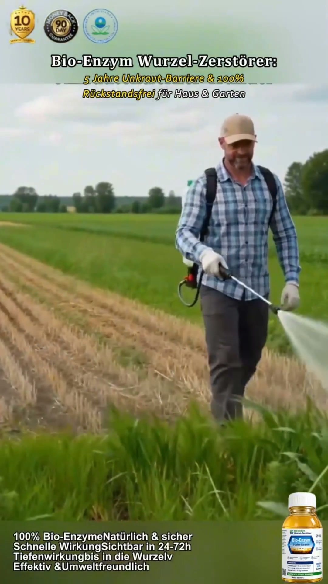 3h Wirkung oder DOPPELT Geld zurück! 100% Bio-Unkrautvernichter vom Bundeszentrum.