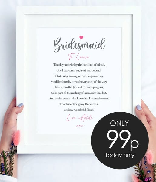 WeddyPrints | Personalised Wedding Thank You Prints!