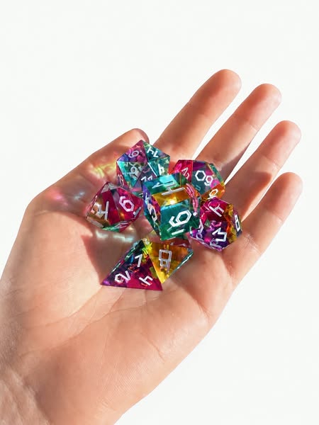 Septem Aleae | Colour Mixing 7 Piece DnD Dice Set | CMY Cubes