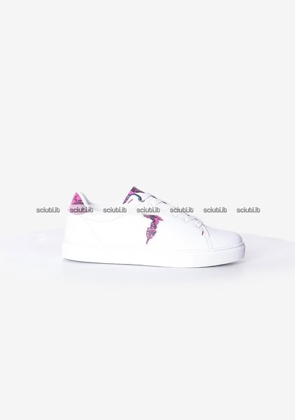 Scarpe Trussardi donna bianche inserti argento