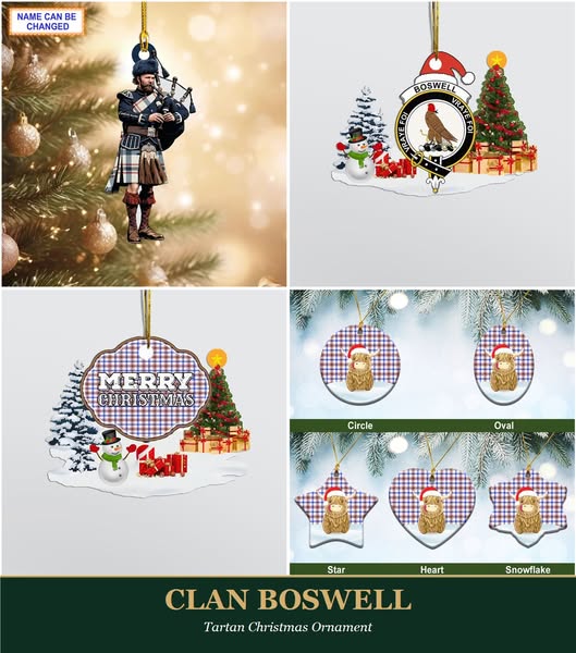 Clan Boswell Tartan Ornaments