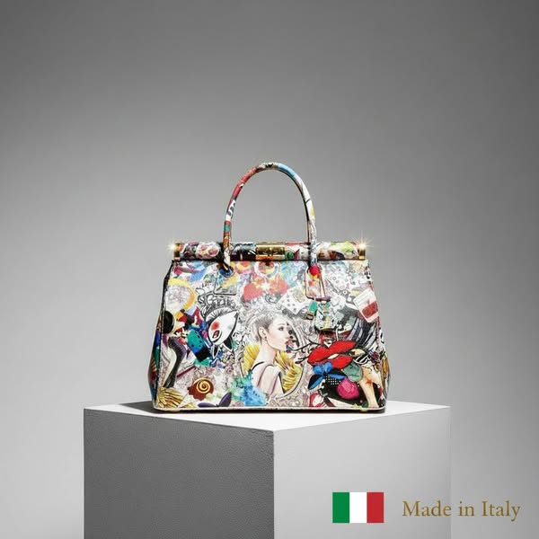 MUSE - Handcrafted Pop-Art Genuine Leather Handbag (Made in Italy)