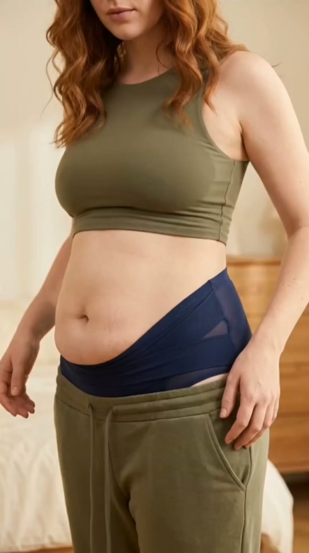A supportive shapewear panty specially designed for the C-section area