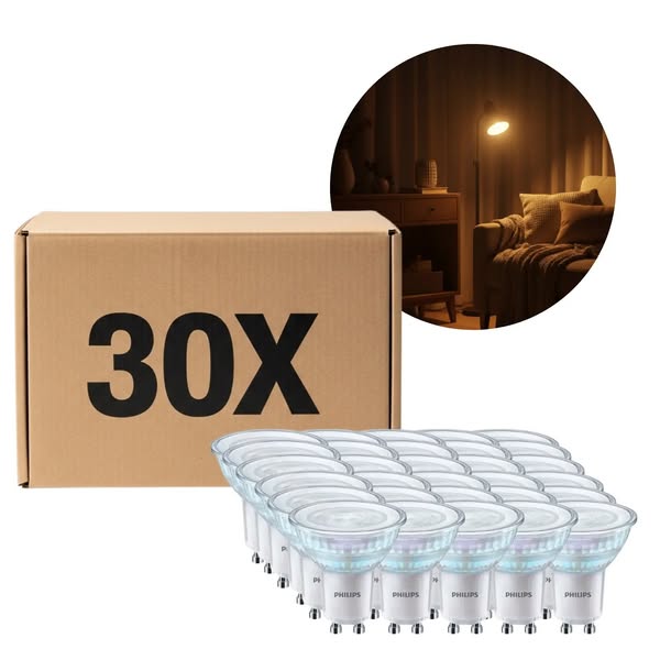 SEK1,430 3,7w philips master led spot gu10 | dimbar | 355lm | 2700k | 30 st