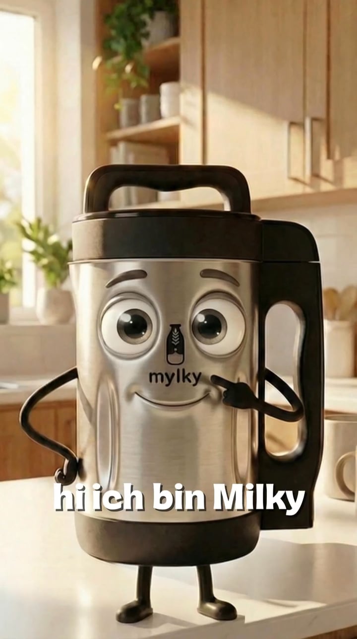 Frische pflanzliche Milch in 60 Sekunden
