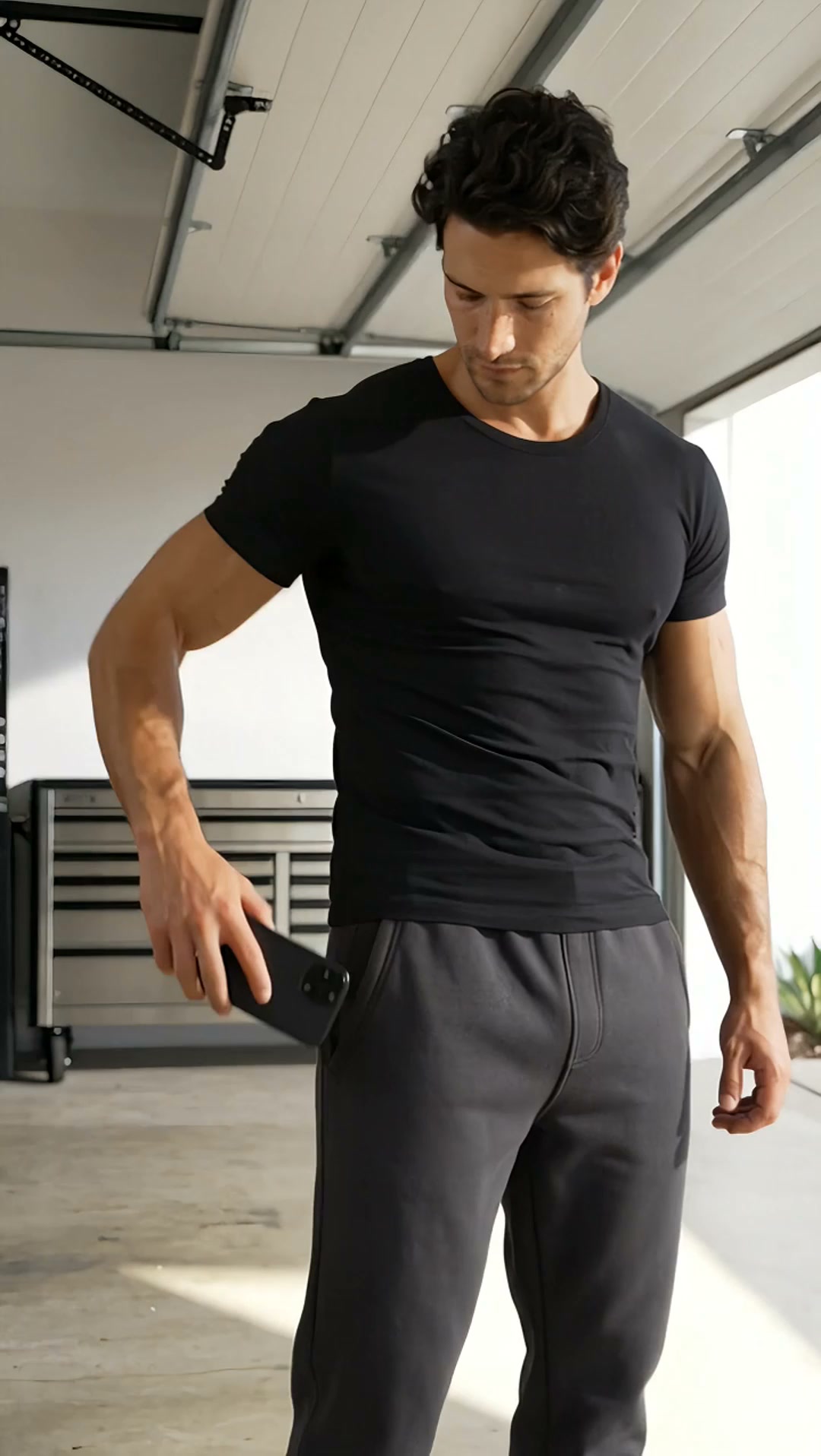 Men Casual Cargo Pant - Black For Sale