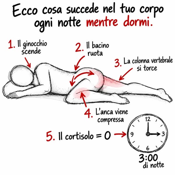 Alle tre non era più al suo posto