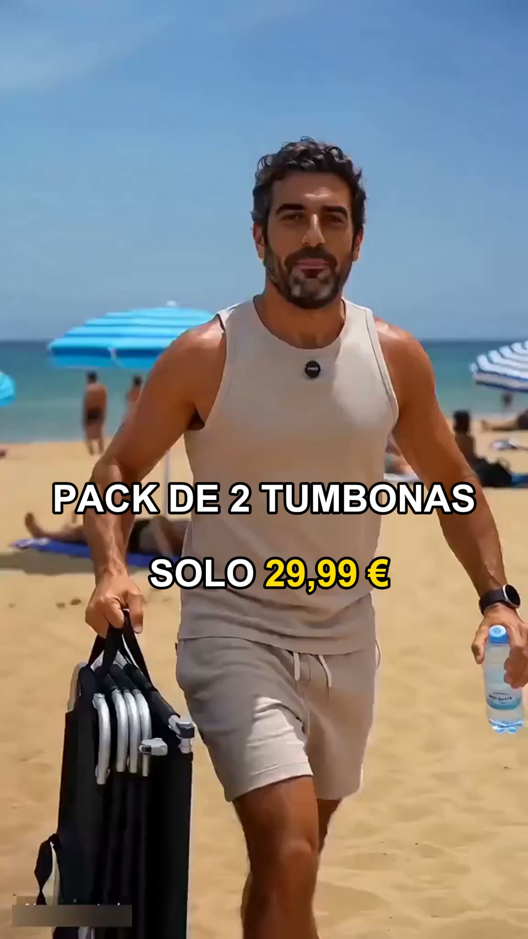 Pack de 2 Tumbonas Reclinables | Parasol Ajustable