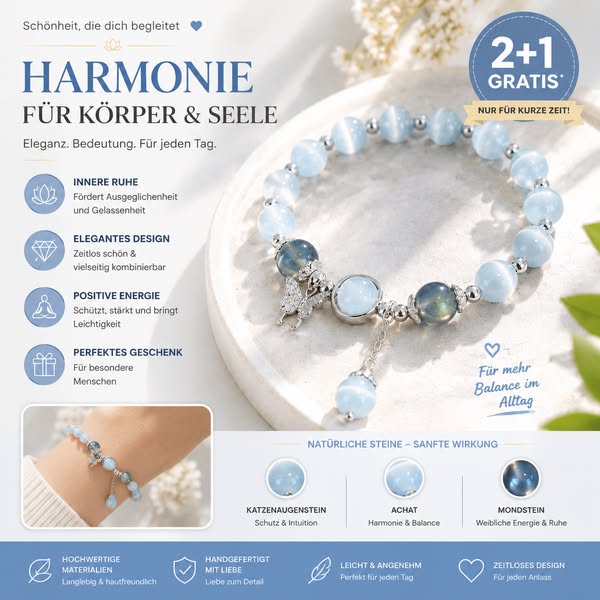Naturstein-Armband mit Schmetterlingsdesign
