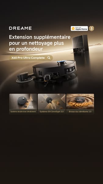 Robot aspirateur Dreame X60 Pro Ultra Complete