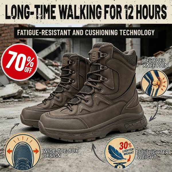 （Military-grade Protection）Men's Combat Boots Orthopedic Support Hiking Boots Waterproof Anti-Puncture Work Boots Lightweight Motorcycl