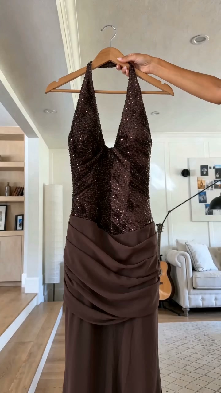 Vesper Sequin Halter Maxi Dress