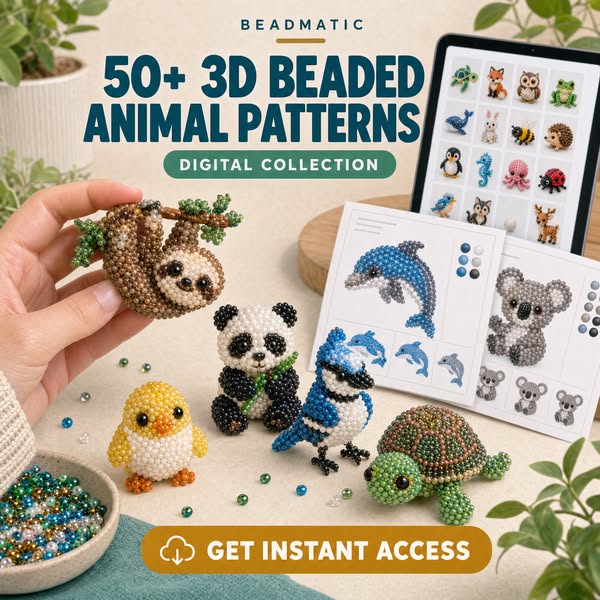 50+ 3D Beaded Animal Patterns