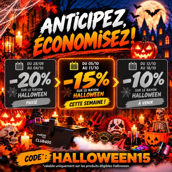 Offre Flash -20% Halloween jusqu'à dimanche