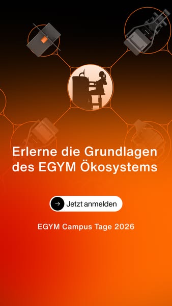 Wissen vertiefen, mit Trainern vernetzen, effektiver coachen. Sichere dir deinen Platz bei den EGYM Campus Tagen.
