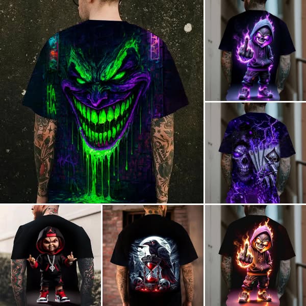Limited-time flash sale: Purple neon skull T-shirt - 10% off your first order!