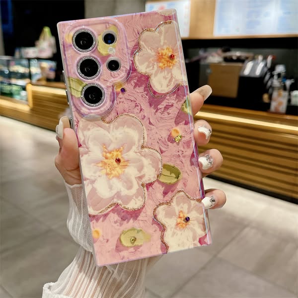 For Samsung - Ins Hot Oil Painting Flower Phone Case
