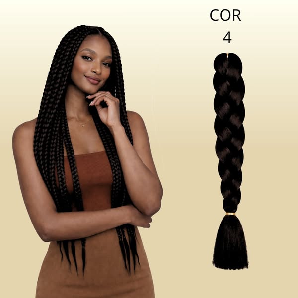 Postiço Jumbão FASHION YOU 1 pacote 6 peças - Jumbão 400 Gramas Pacotão Kanekalon Cabelo Para Tranças., 4 - Castano Médio €10