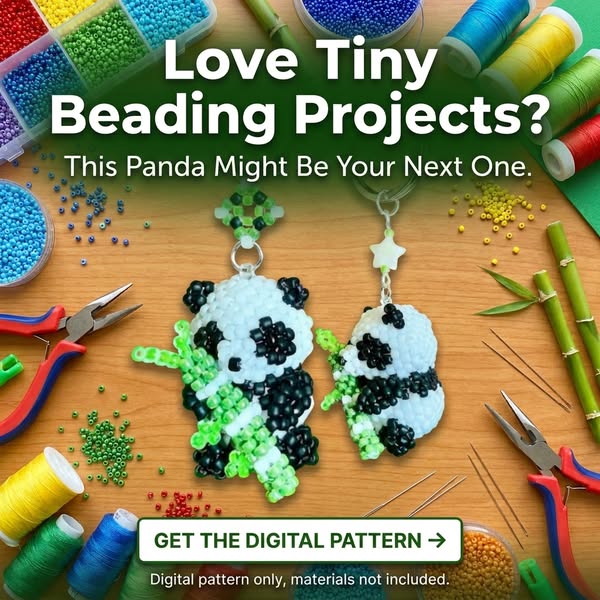 3D Beaded Panda with Bamboo — Beading Pattern