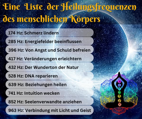 Eine vollständige Liste der Heilungsfrequenzen des menschlichen Körpers!