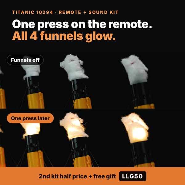 Make Your Titanic 10294 Funnels Glow. Shop Now
