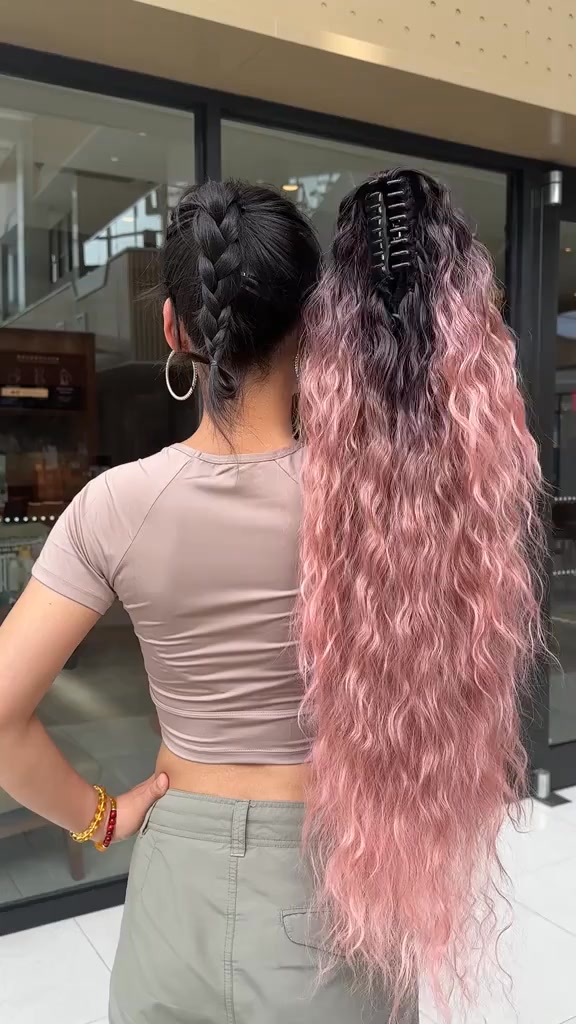 LAST DAY PROMOTION - 50%OFFCurly Wavy Frizzy Hair Extension with Ponytail