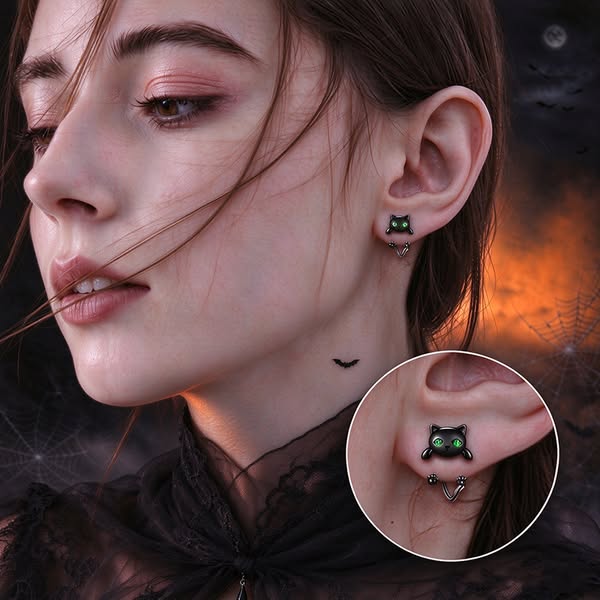 Let a magical black cat hang from your ears this Halloween night