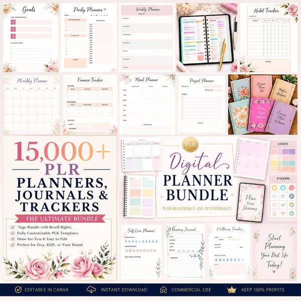 15,000+ Planners & Journals with Resell Rights!