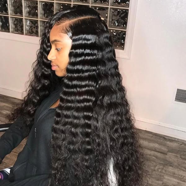 Deep Wave 6" Deep Part Lace Frontal Wig [Pre-bleached knots only for natural black,Pre-plucked hairl