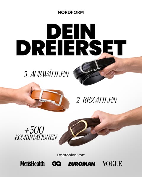 3 Gürtel aussuchen, 33% sparen