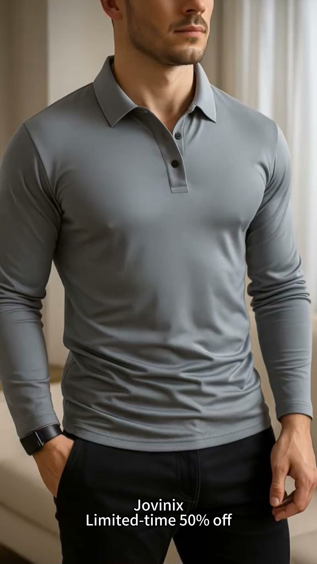 Get this long sleeve polo now while it’s 50% OFF