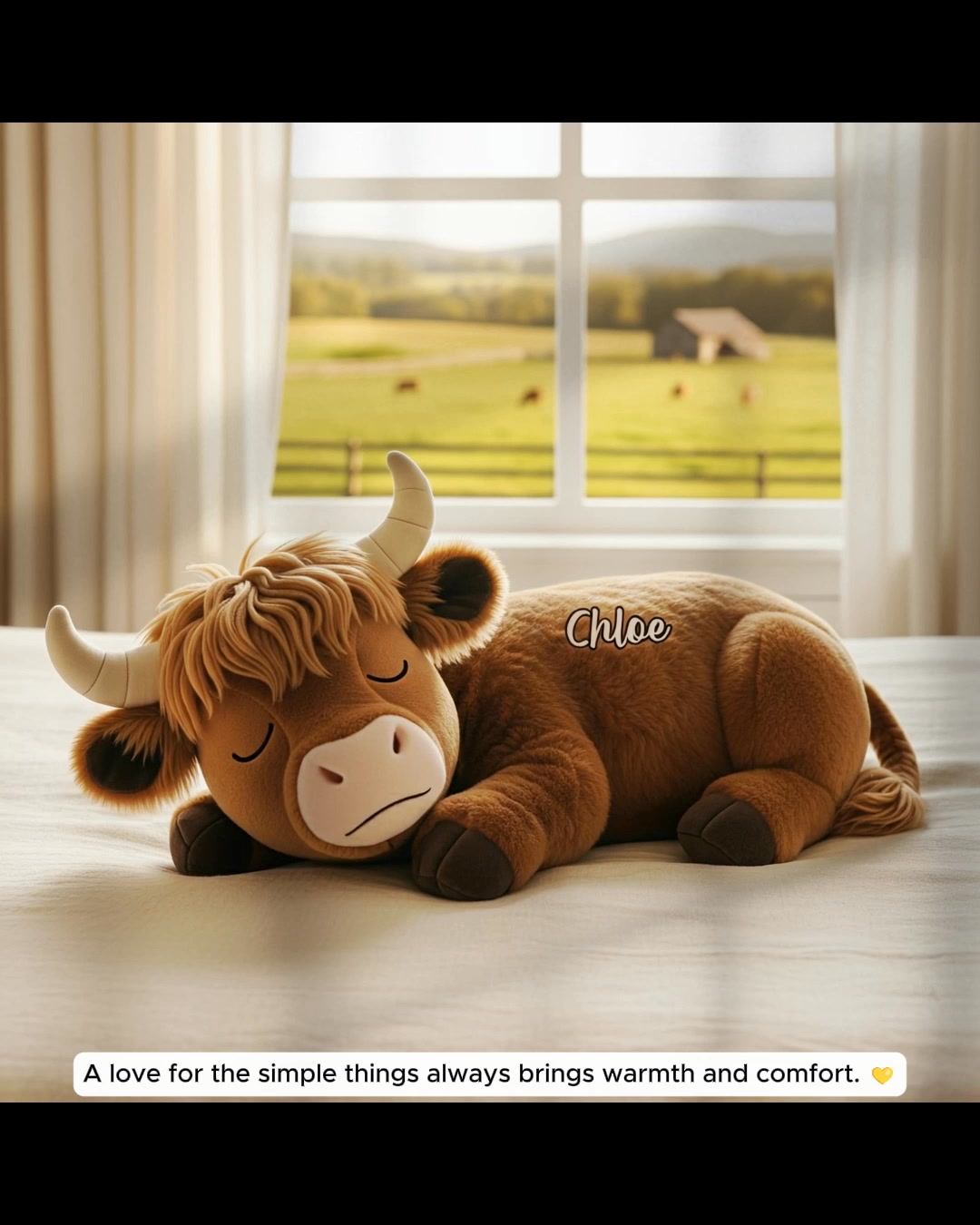 Personalized Highland Cow Sleeping Pillow