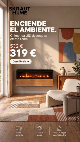 Mueble TV con chimenea -40% | Envío en 48–72 horas