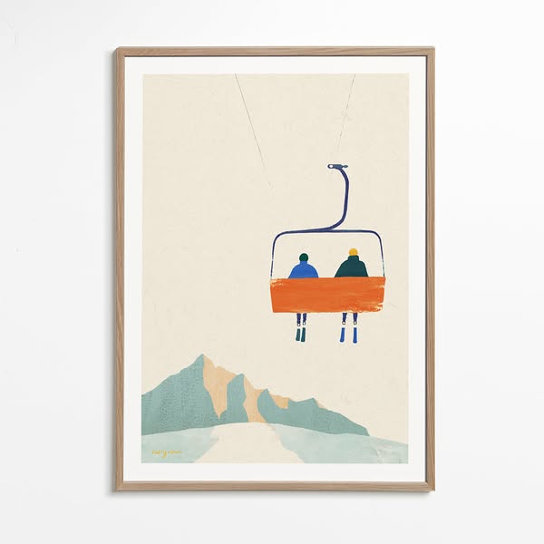 Illustration Ski day - chairlift | €12.95