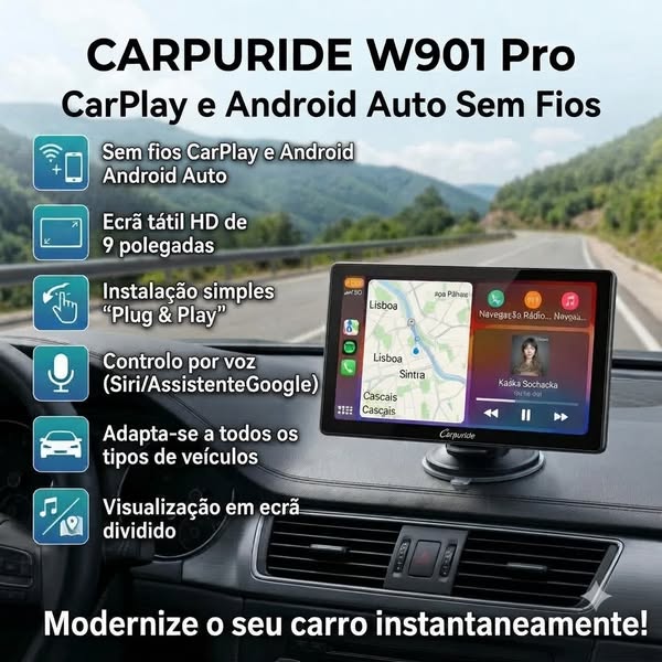 Ecrã grande para uma experiência de condução diária agradável.