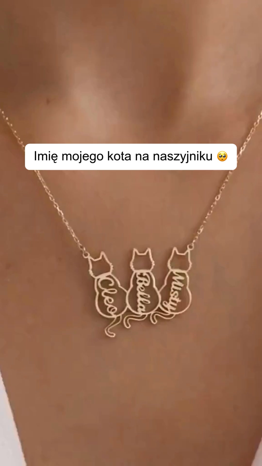 Naszyjnik z imieniem kota na zamówienie