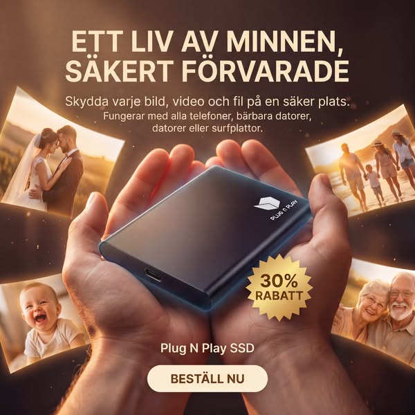 Lagra dina foton och videor snabbt och säkert.