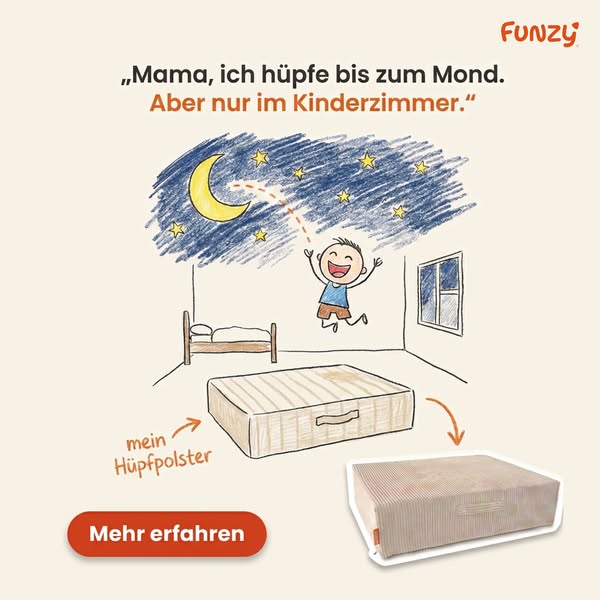 Hüpfen, wo Platz ist: im Kinderzimmer