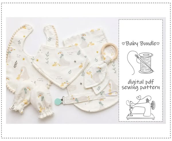 Newborn Baby Sewing Pattern Bundle PDF Download - 6 Items